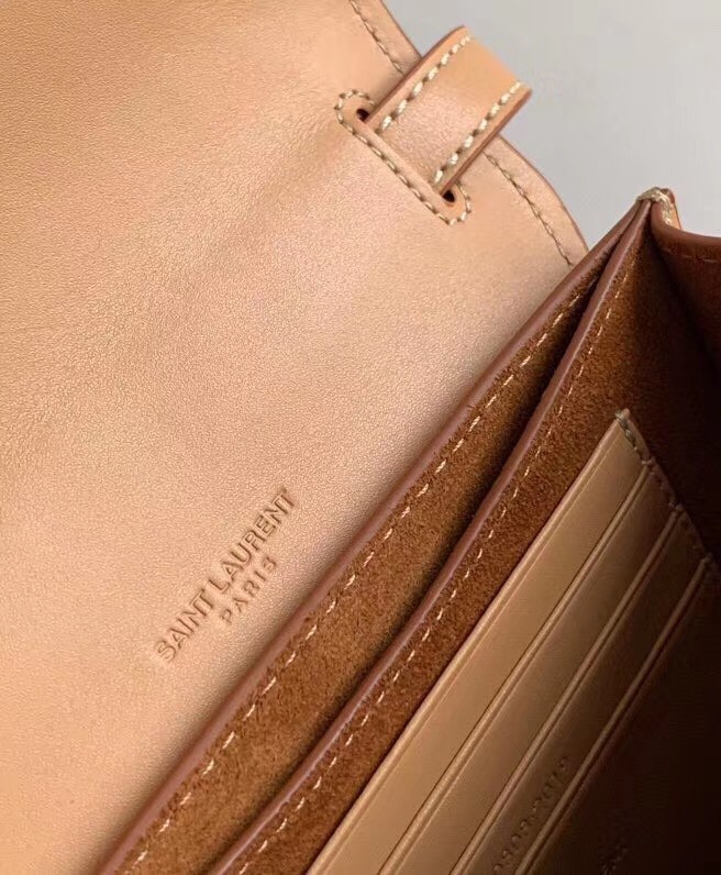 Sa**t Lau*nt kaia mini satchel bag in brown calfskin