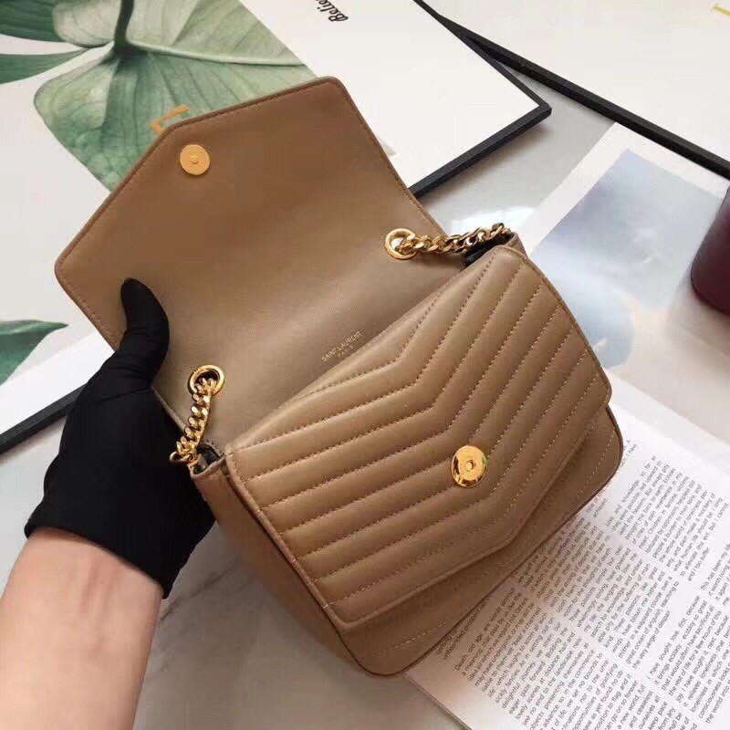 Sa**t Lau*nt small sulpice bag in beige matelasse leather