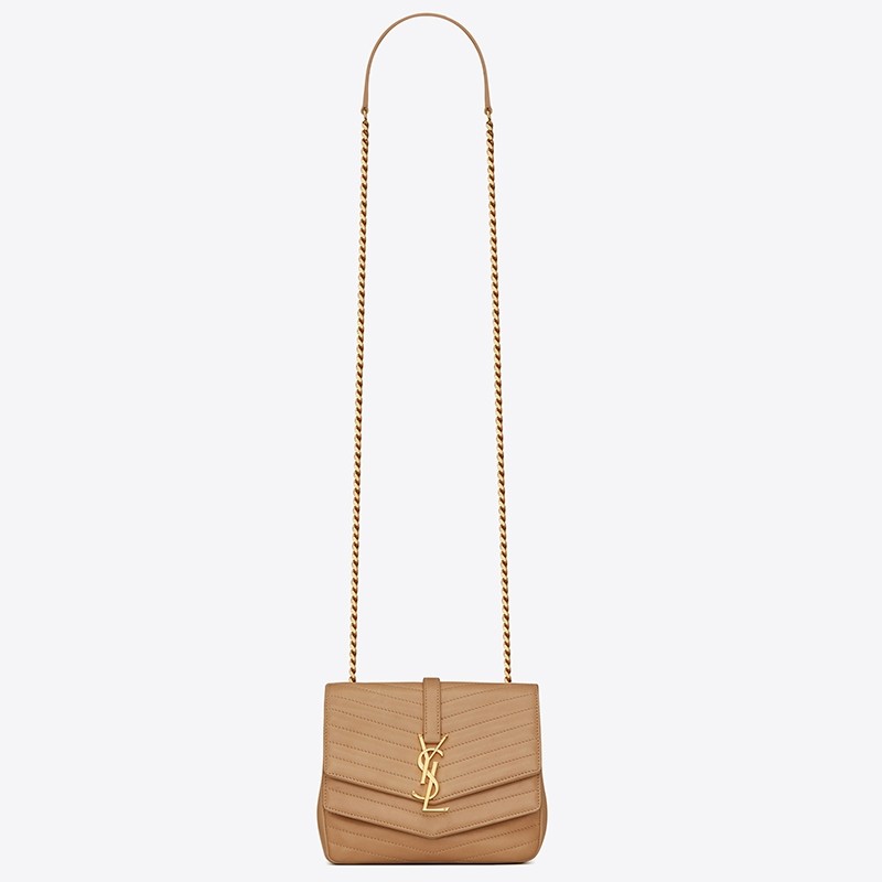 Sa**t Lau*nt small sulpice bag in beige matelasse leather