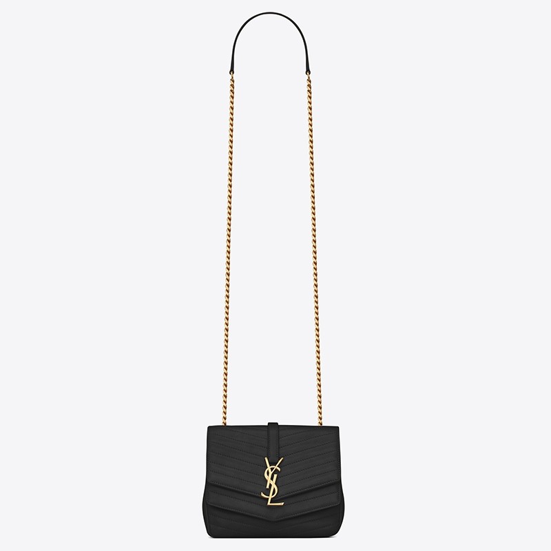Sa**t Lau*nt small sulpice bag in black matelasse leather