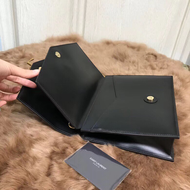 Sa**t Lau*nt medium sulpice bag in black calfskin