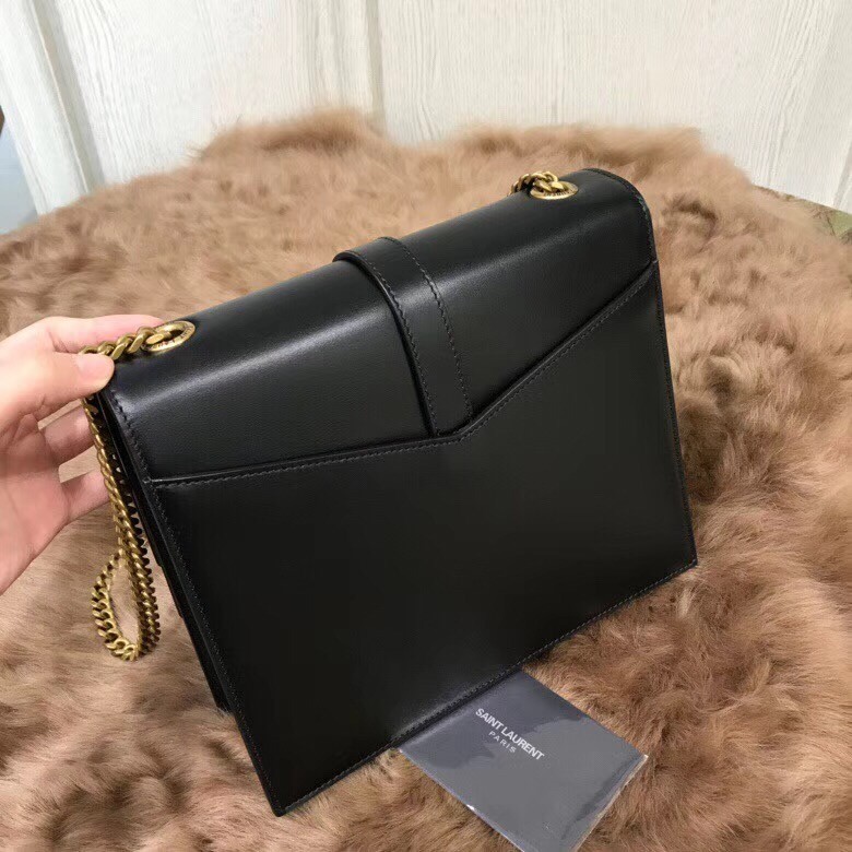 Sa**t Lau*nt medium sulpice bag in black calfskin