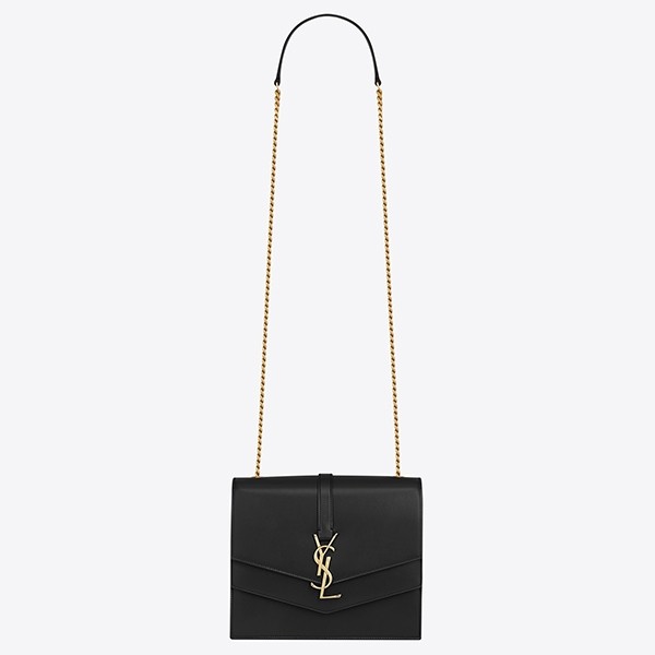 Sa**t Lau*nt medium sulpice bag in black calfskin