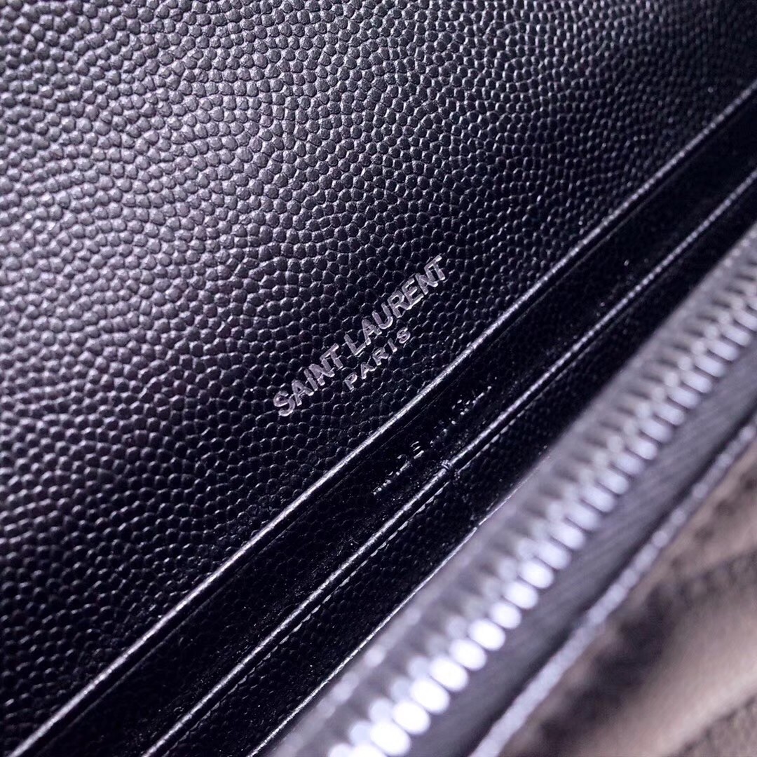 Sa**t Lau*nt woc envelope chain wallet all black