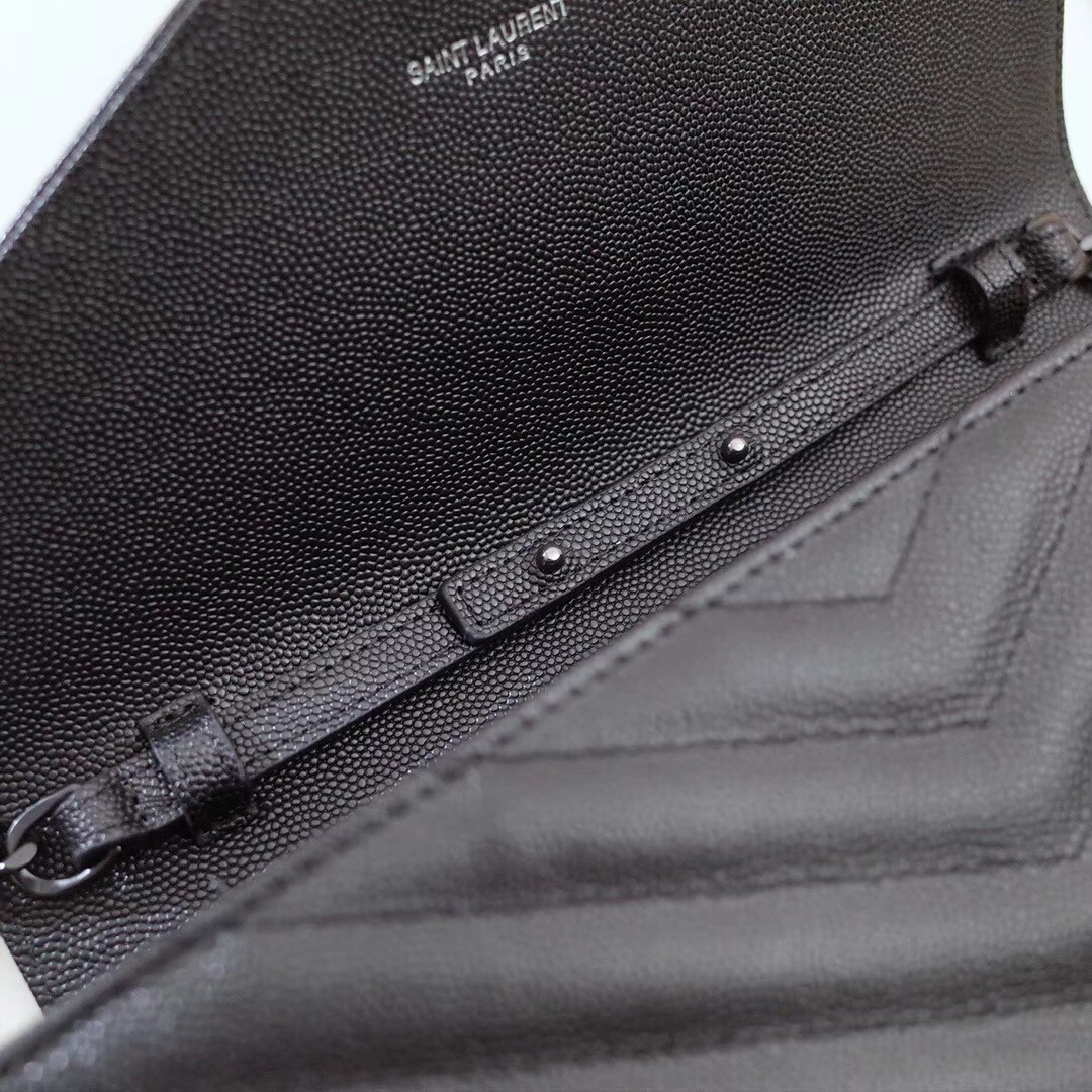 Sa**t Lau*nt woc monogram chain wallet all black