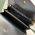 Sa**t Lau*nt woc sulpice chain wallet in black calfskin
