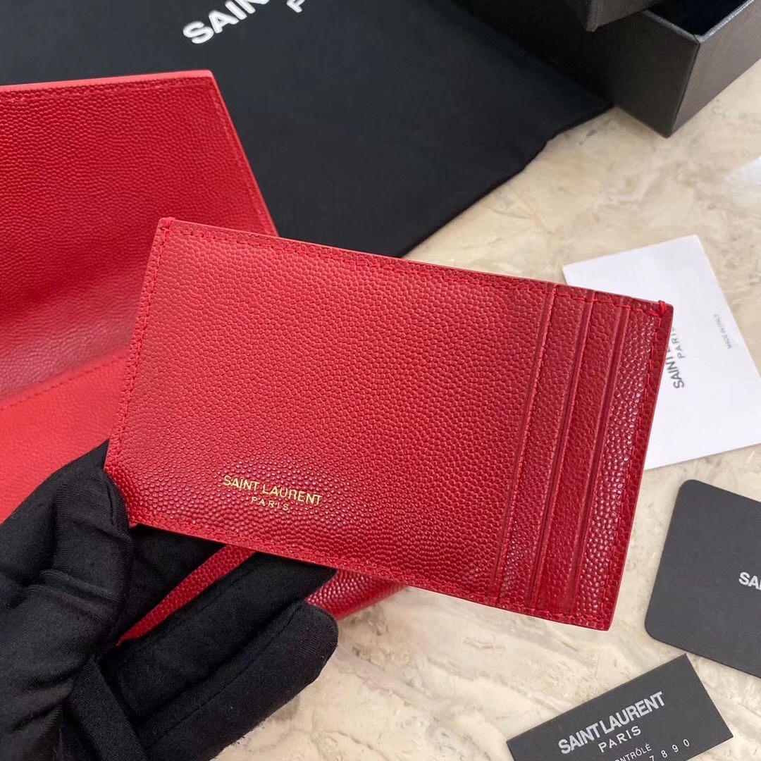 Sa**t Lau*nt woc uptown chain wallet in red leather