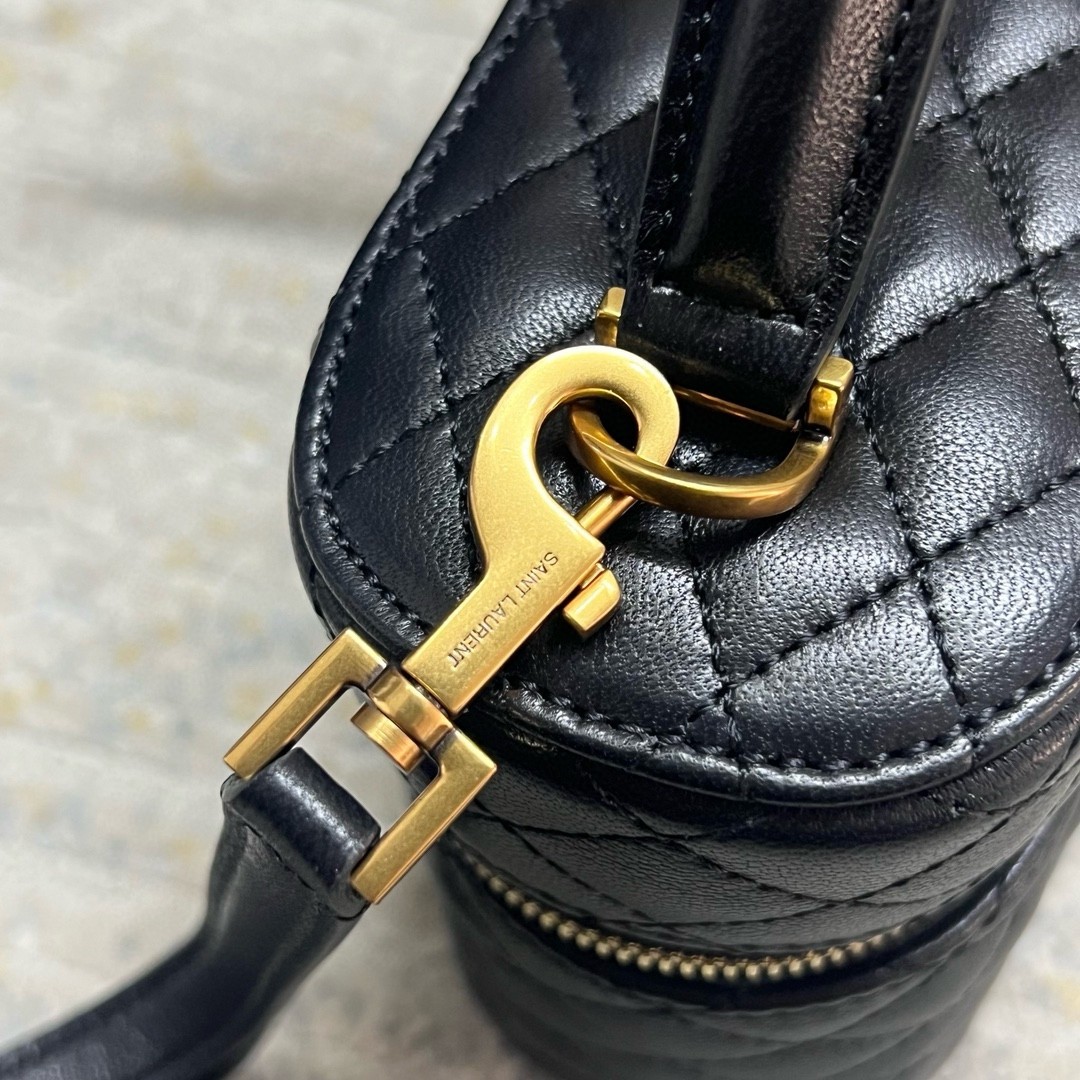 Sa**t Lau*nt gaby mini vanity bag in black lambskin