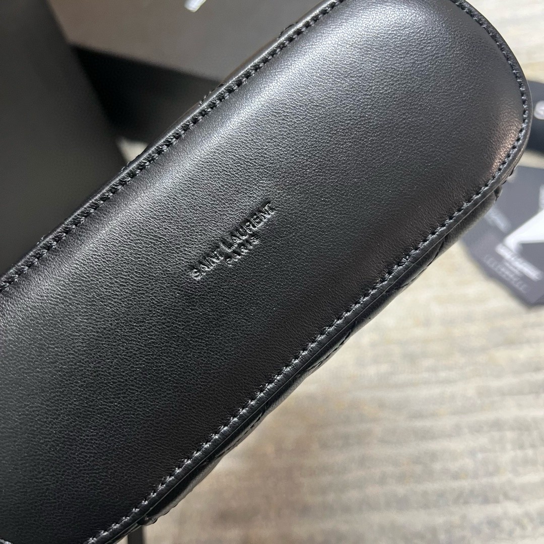 Sa**t Lau*nt gaby mini vanity bag in black lambskin