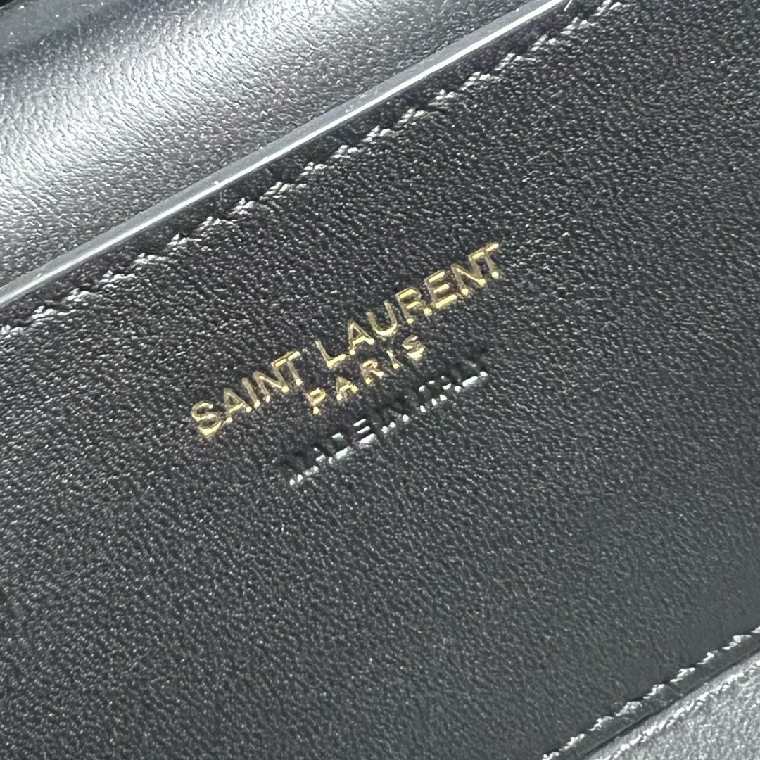 Sa**t Lau*nt gaby mini vanity bag in black lambskin