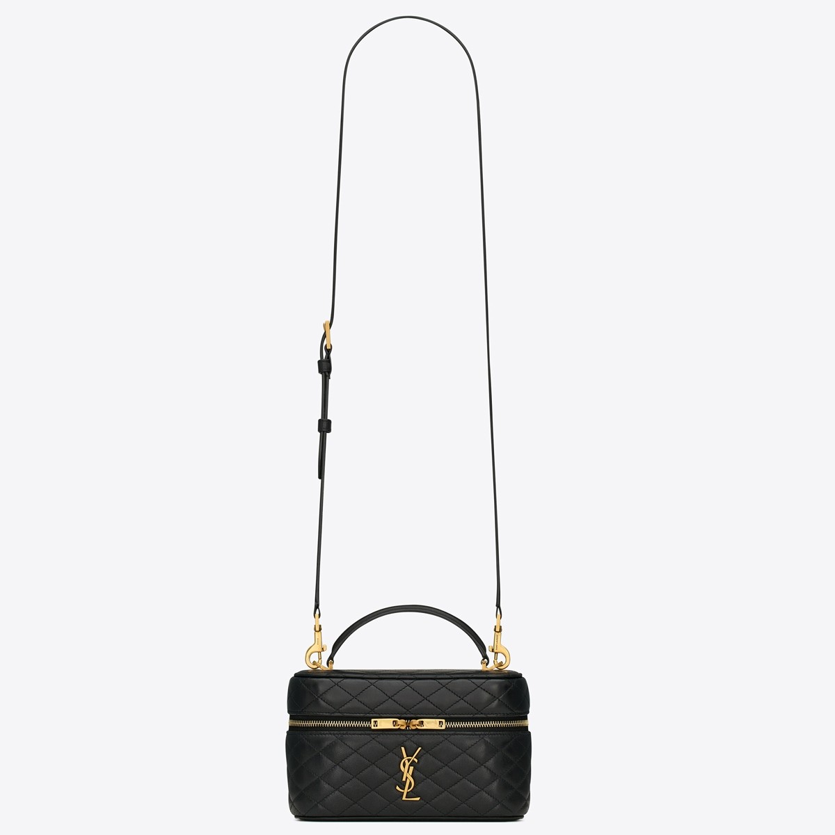 Sa**t Lau*nt gaby mini vanity bag in black lambskin