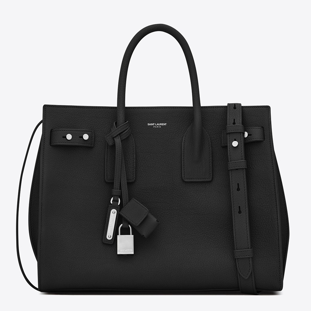 Sa**t Lau*nt small sac de jour souple bag in black grained leather