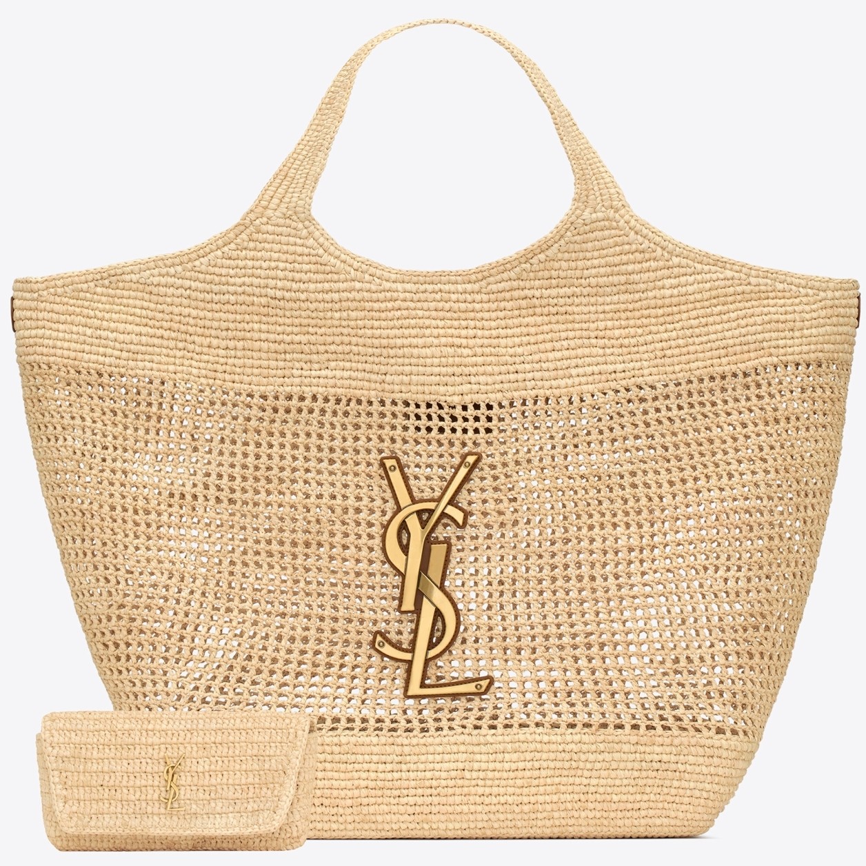 Sa**t Lau*nt icare maxi shopping bag in naturel raffia