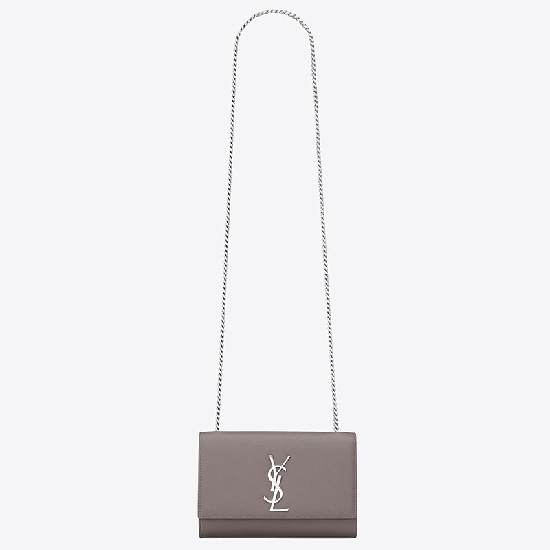 Sa**t Lau*nt small kate bag in fog grained leather