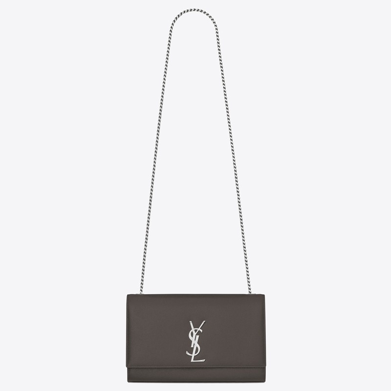 Sa**t Lau*nt medium kate bag in grey grained leather