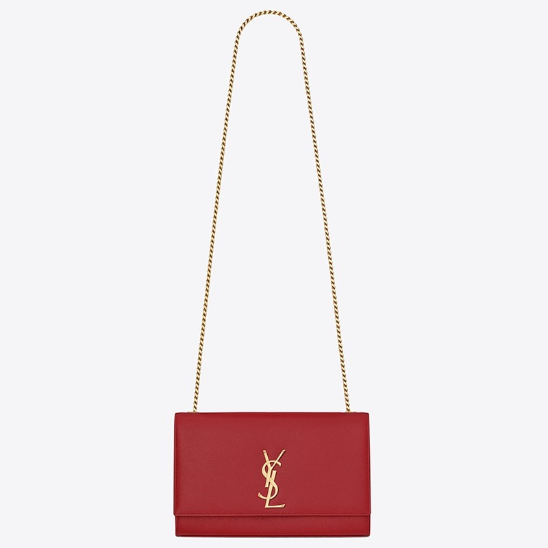 Sa**t Lau*nt medium kate bag in red grained leather