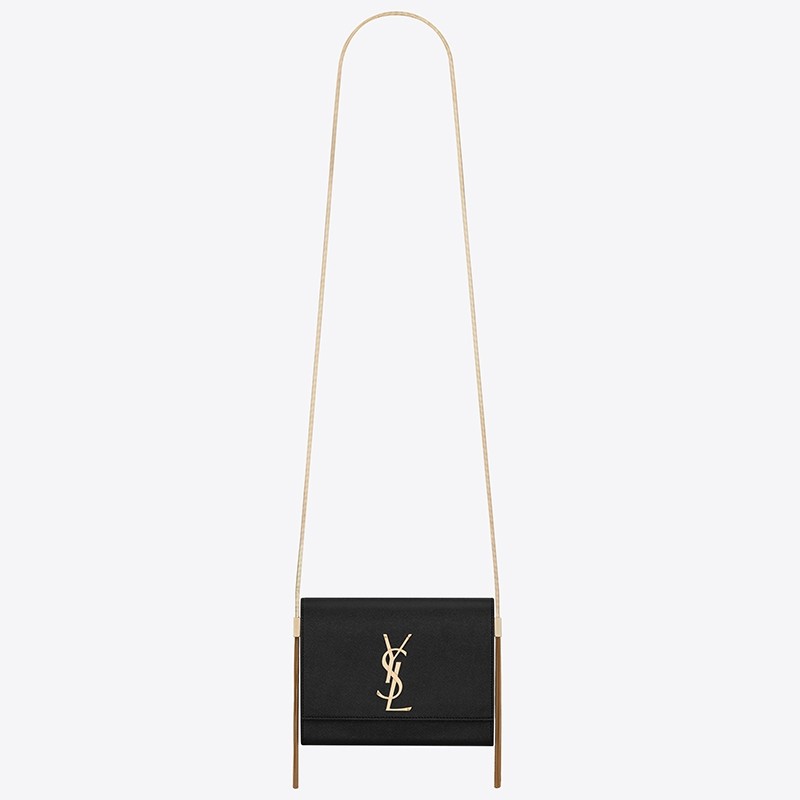 Sa**t Lau*nt kate box bag in black grained leather