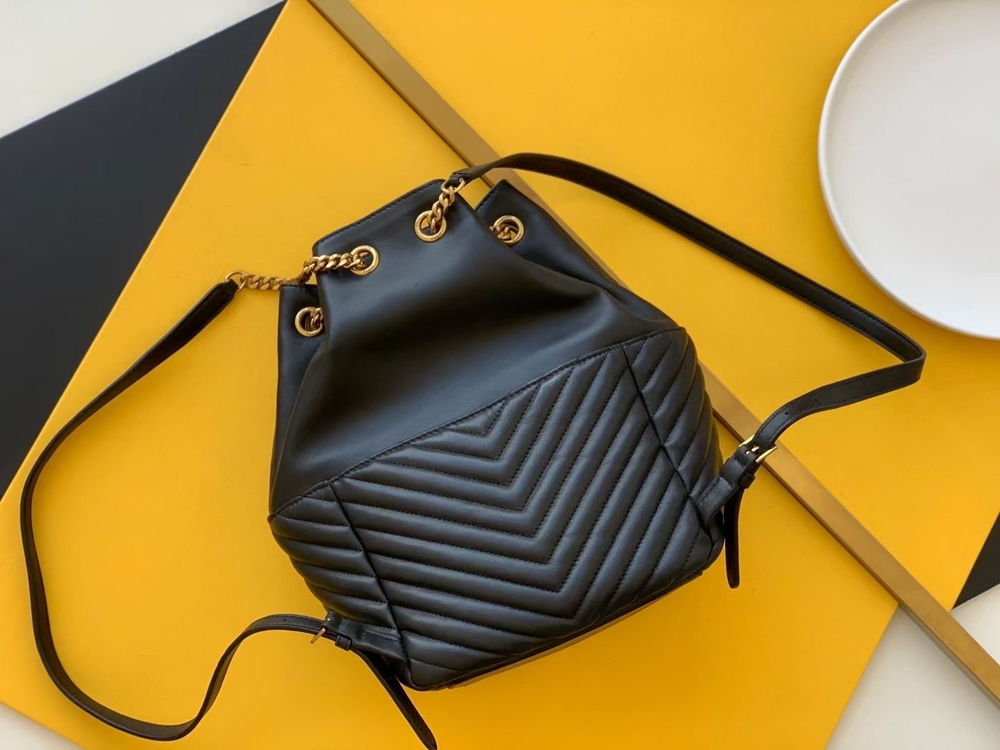 Sa**t Lau*nt joe backpack in black lambskin