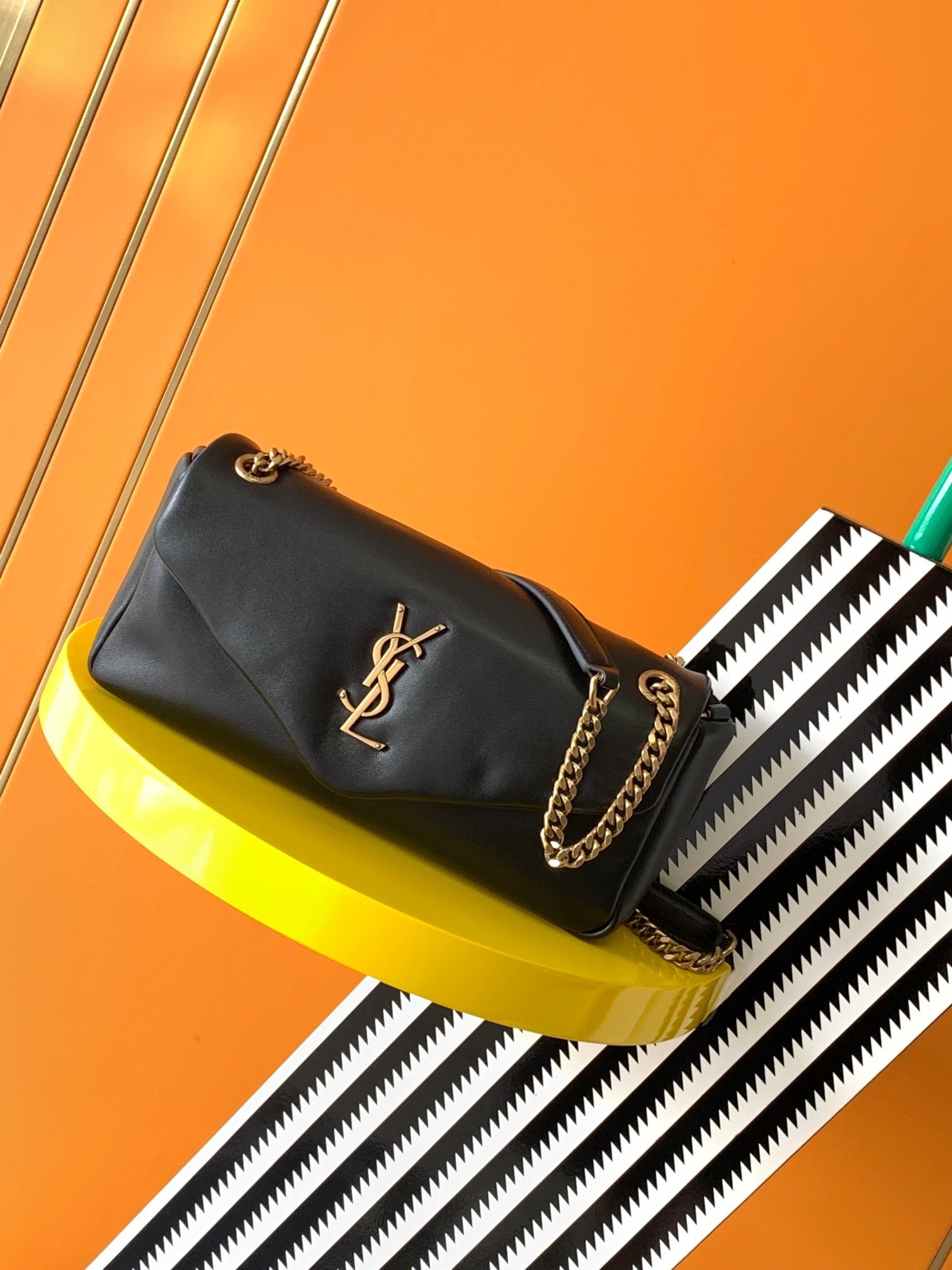 Sa**t Lau*nt calypso shoulder bag in black lambskin