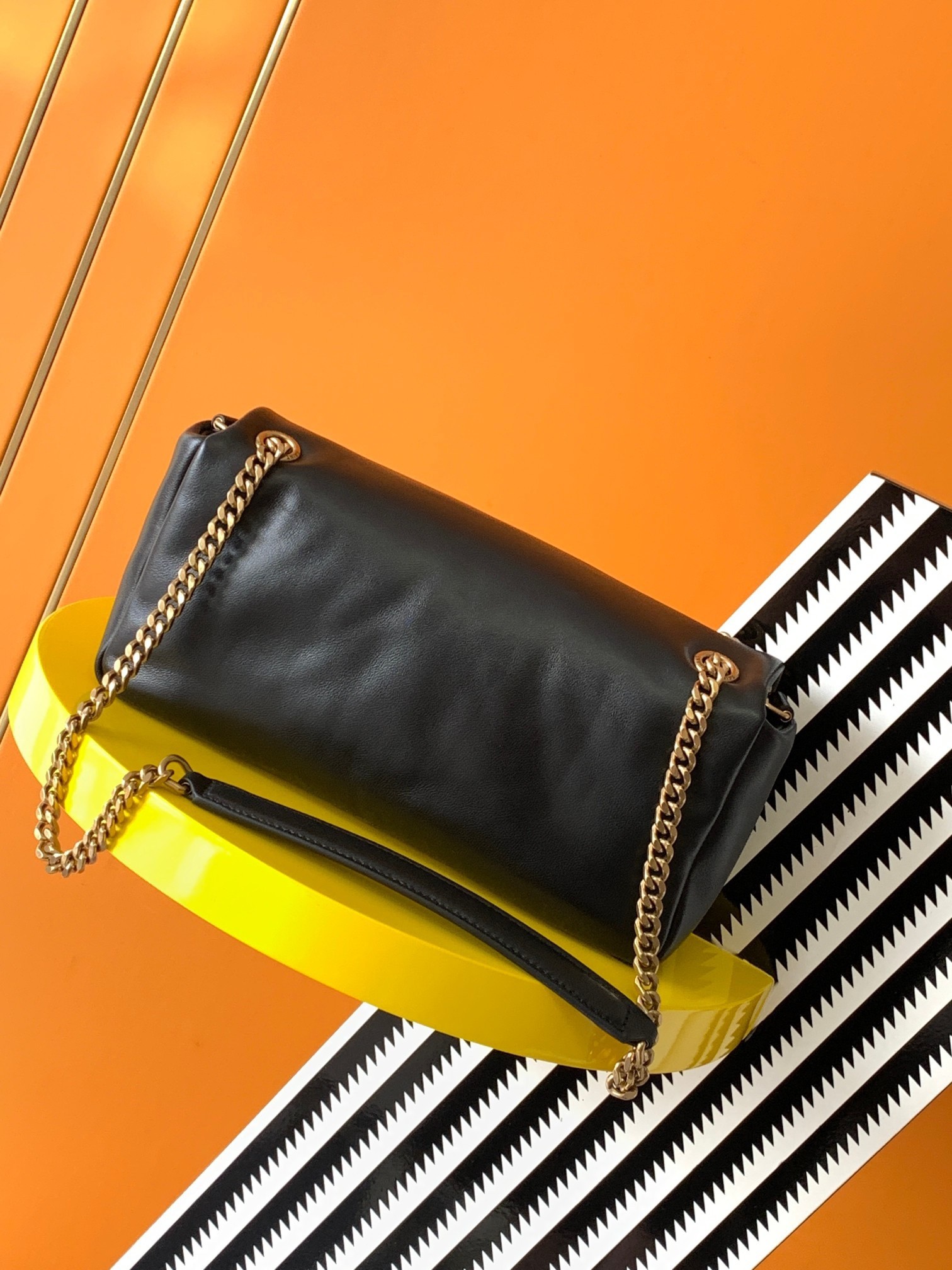 Sa**t Lau*nt calypso shoulder bag in black lambskin