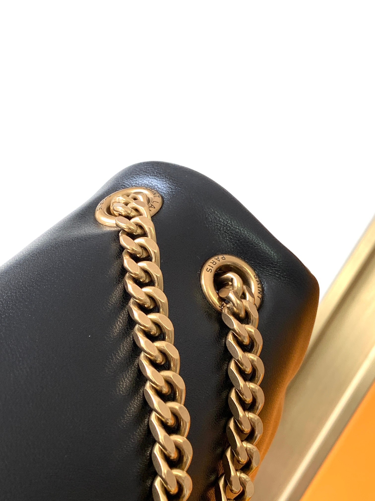 Sa**t Lau*nt calypso shoulder bag in black lambskin