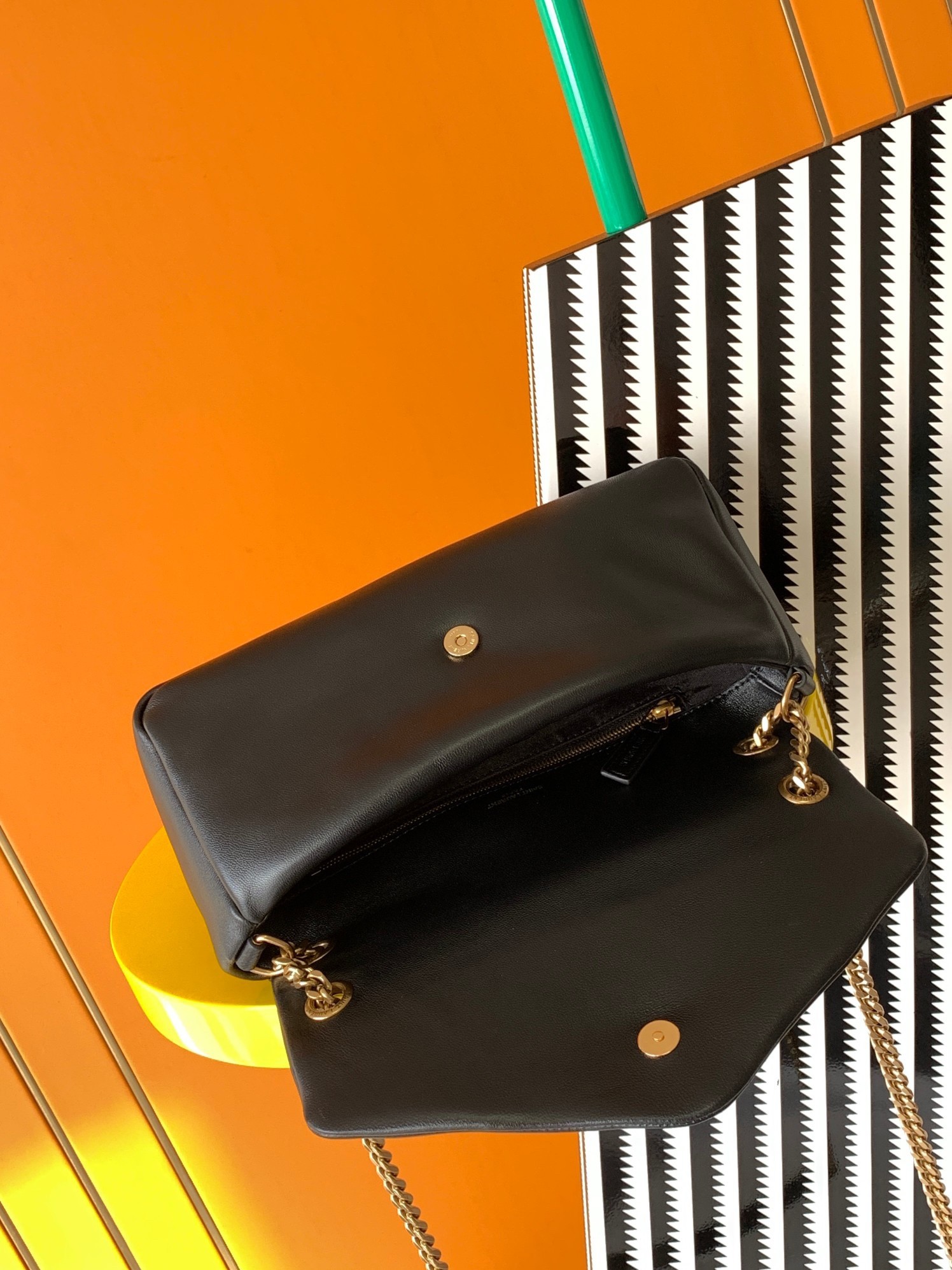Sa**t Lau*nt calypso shoulder bag in black lambskin