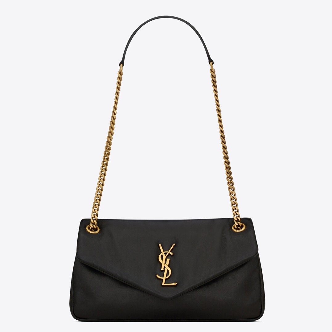 Sa**t Lau*nt calypso shoulder bag in black lambskin