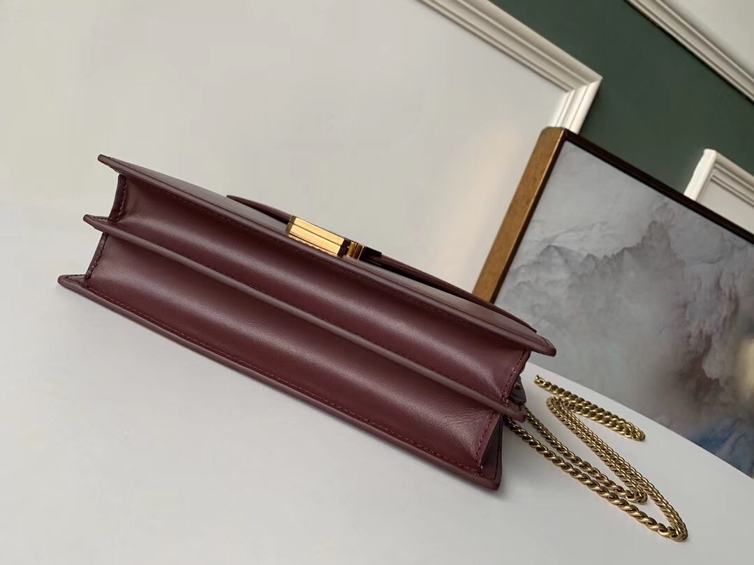Sa**t Lau*nt bordeaux cassandra monogram clasp bag