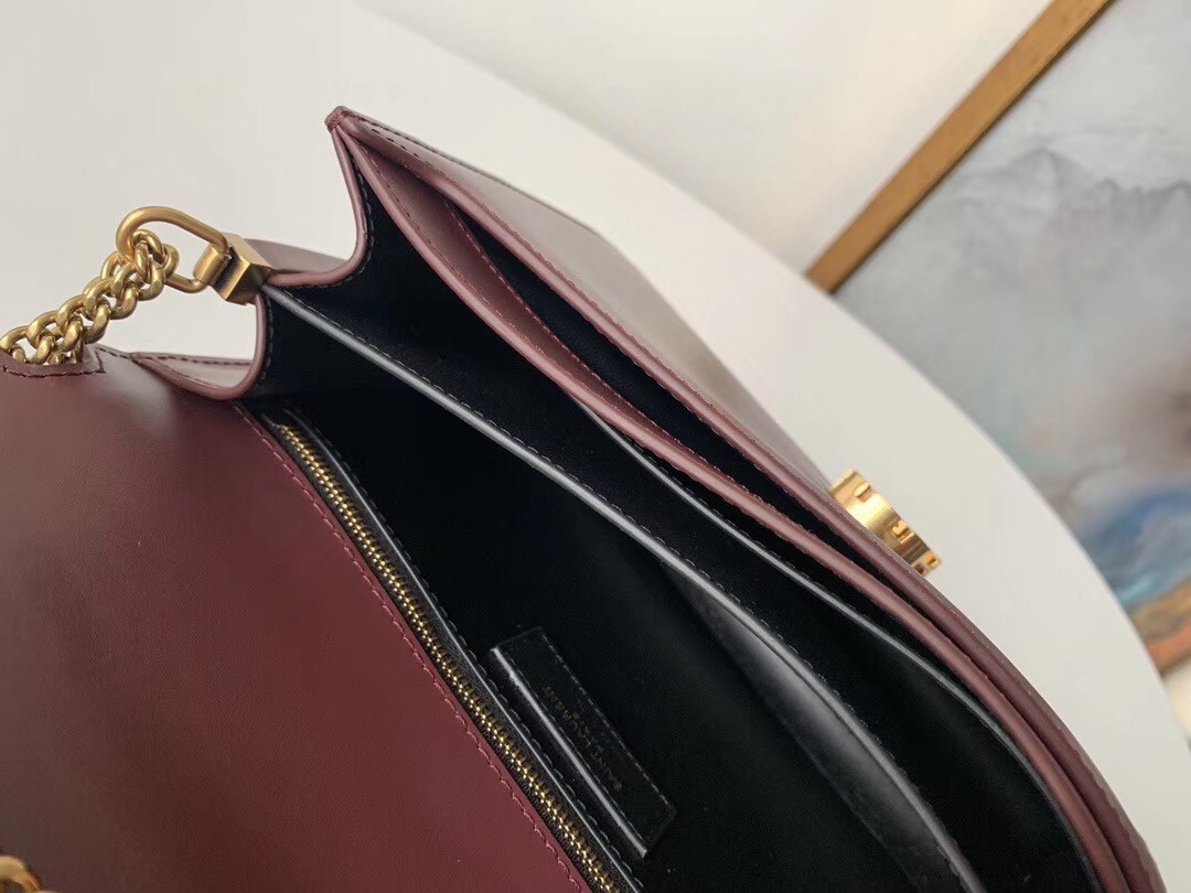 Sa**t Lau*nt bordeaux cassandra monogram clasp bag