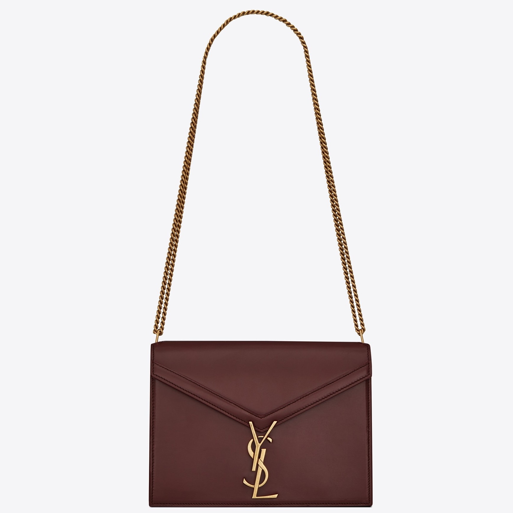 Sa**t Lau*nt bordeaux cassandra monogram clasp bag
