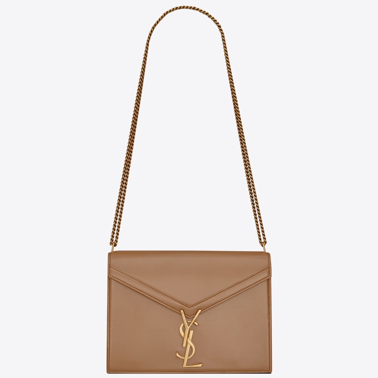 Sa**t Lau*nt camel cassandra monogram clasp bag