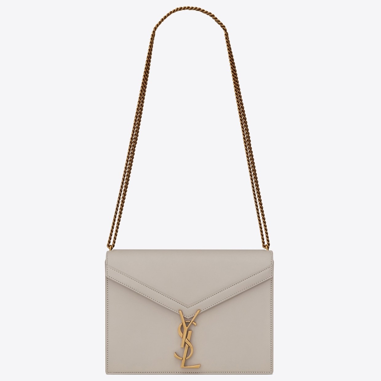 Sa**t Lau*nt blanc cassandra monogram clasp bag