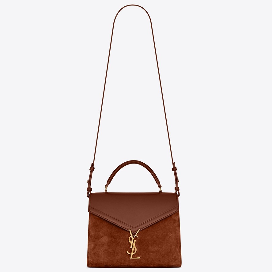 Sa**t Lau*nt cassandra medium bag in brown suede