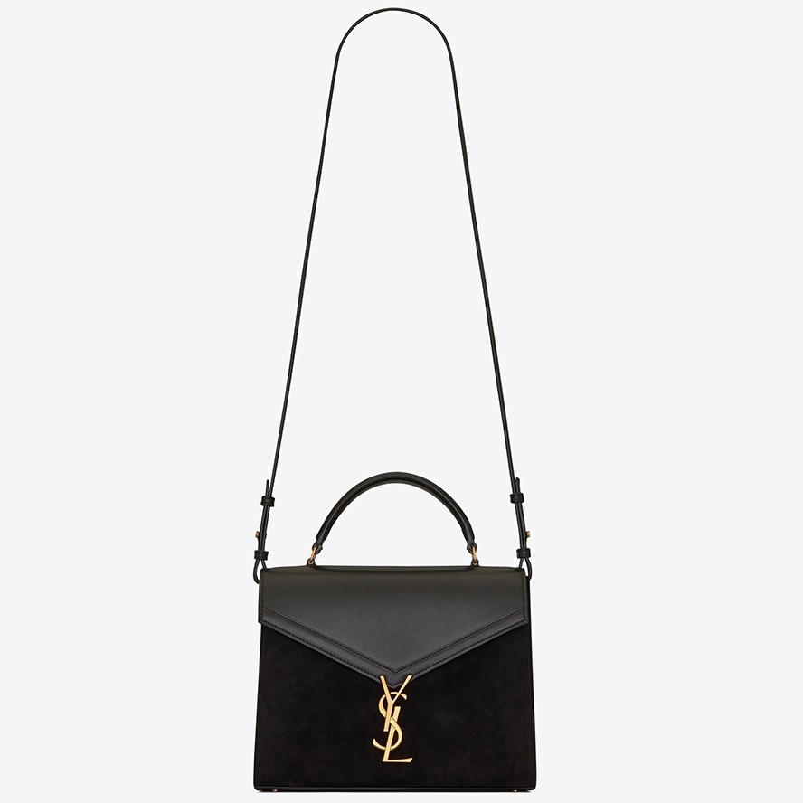 Sa**t Lau*nt cassandra medium bag in black suede