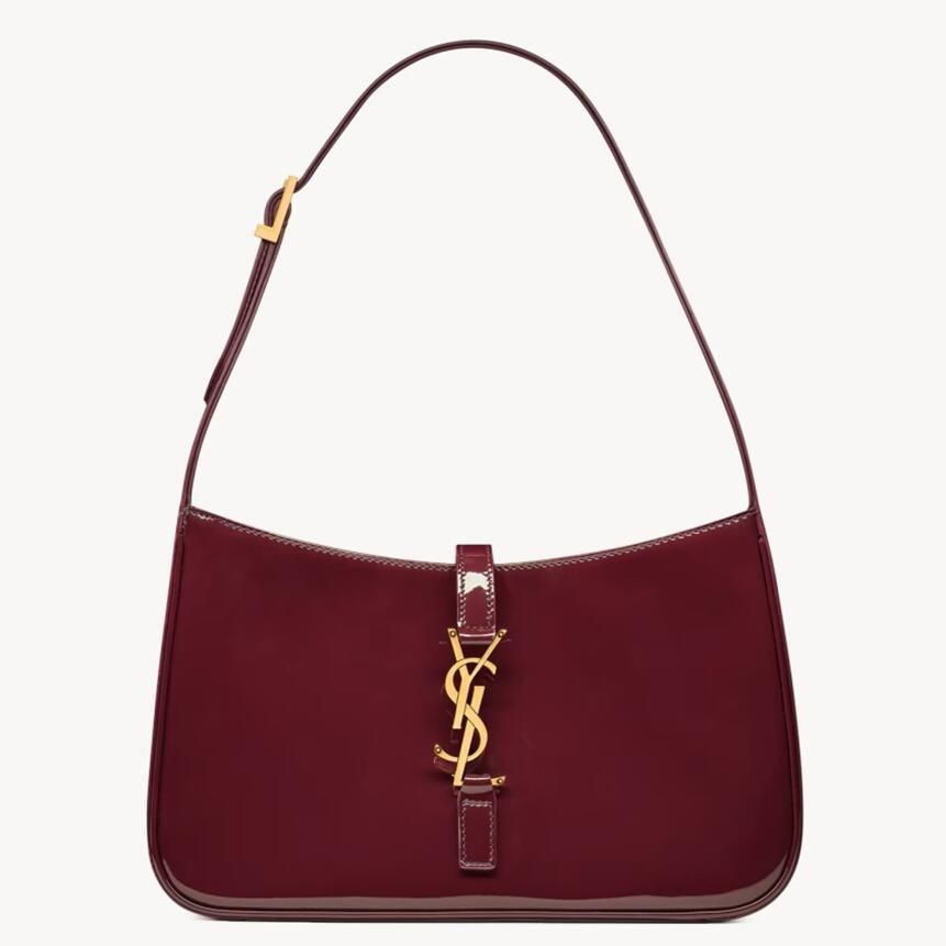 Sa**t Lau*nt le 5 À 7 hobo bag in bordeaux patent calfskin