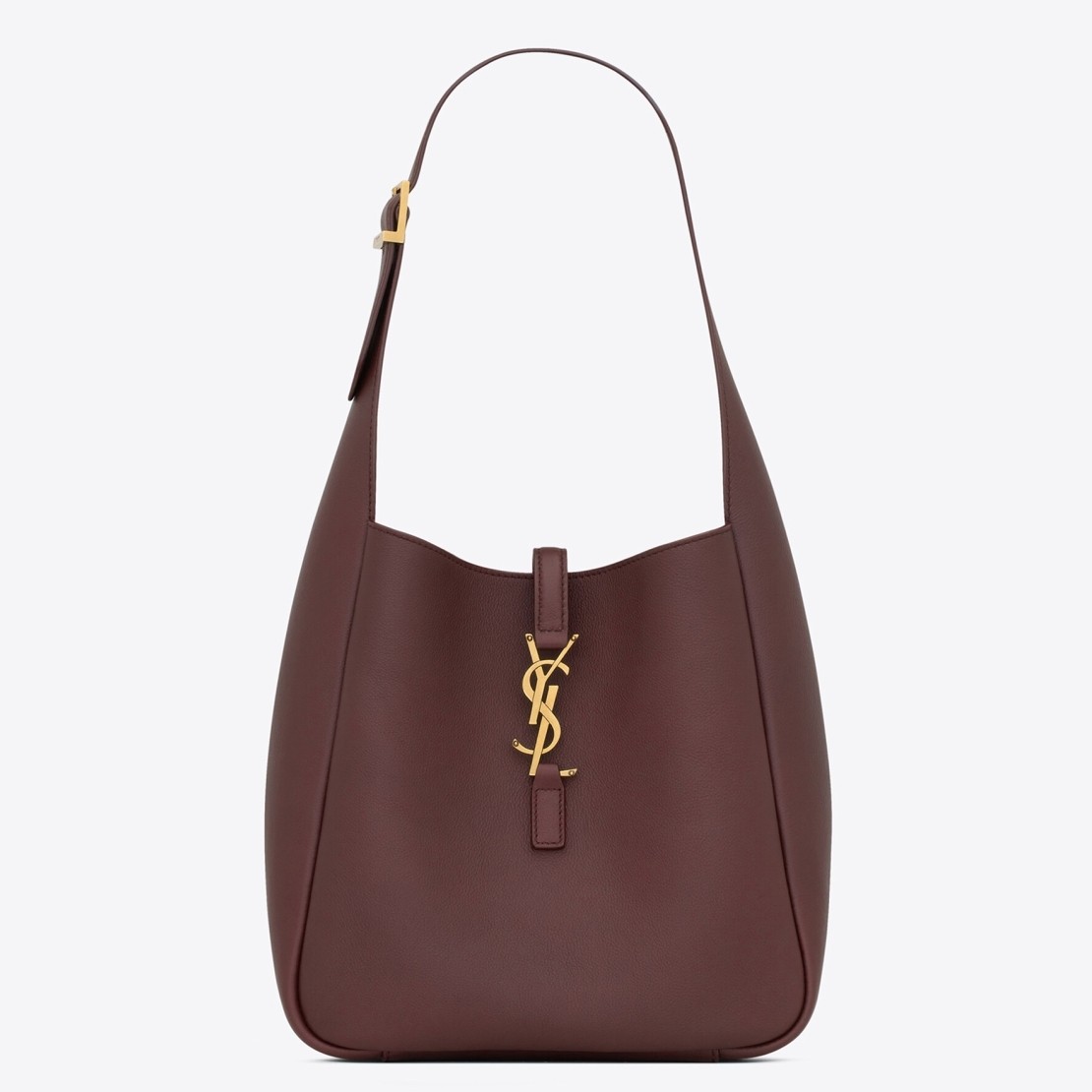 Sa**t Lau*nt le 5 À 7 soft small shoulder bag in bordeaux leather