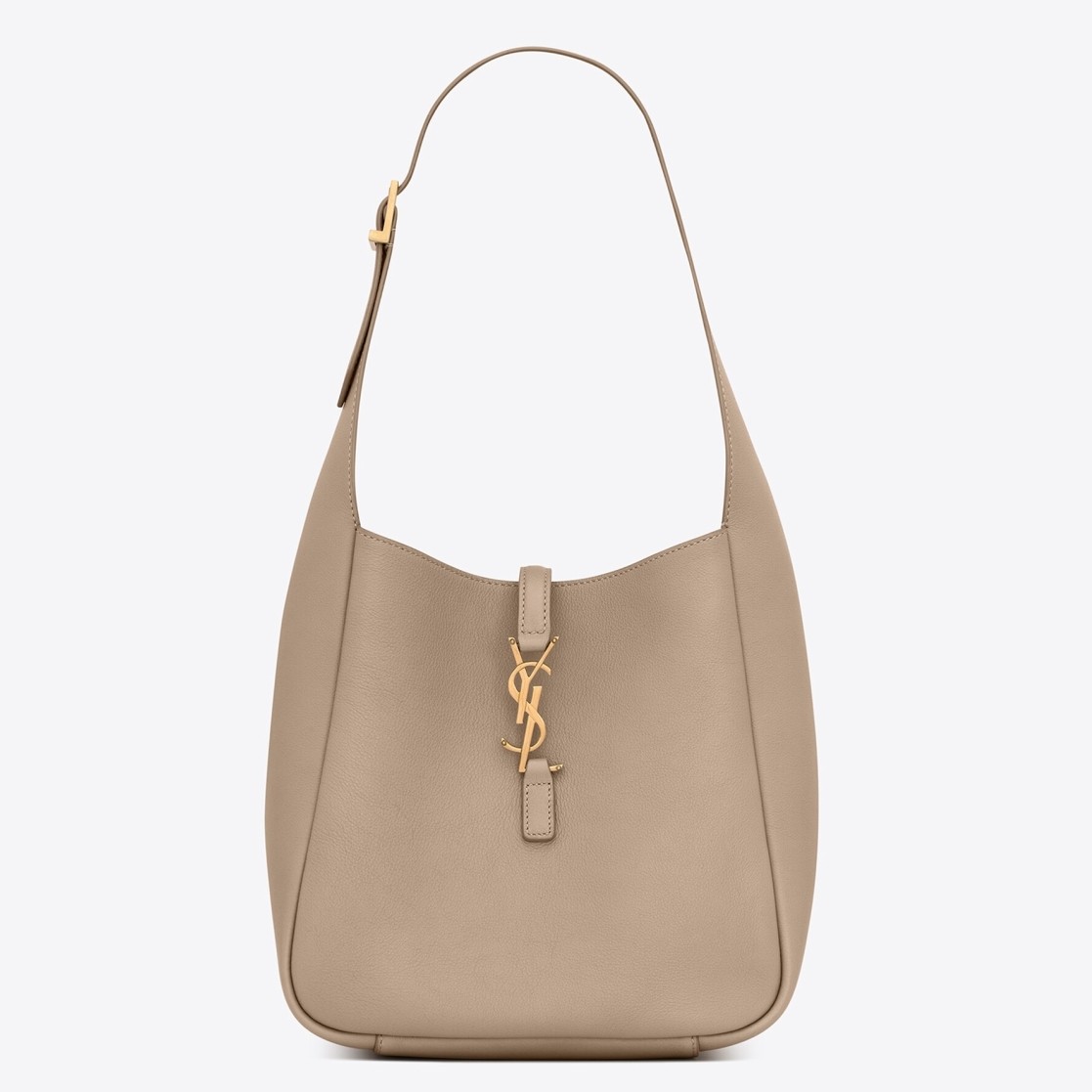 Sa**t Lau*nt le 5 À 7 soft small shoulder bag in beige leather