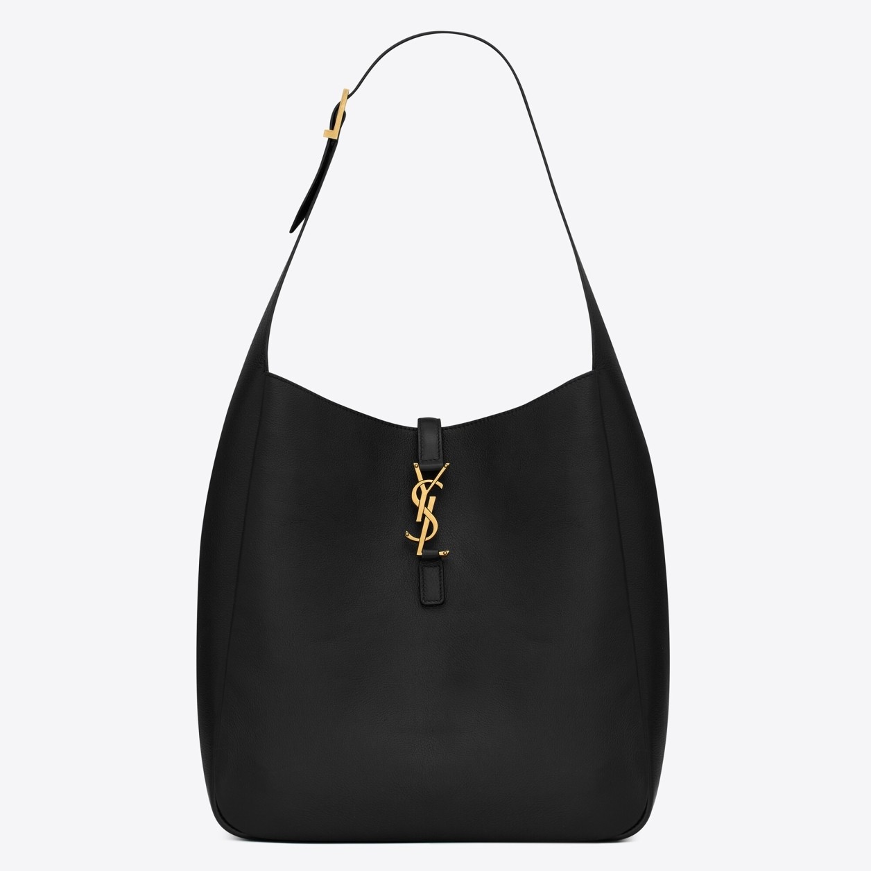 Sa**t Lau*nt le 5 À 7 soft large shoulder bag in black leather