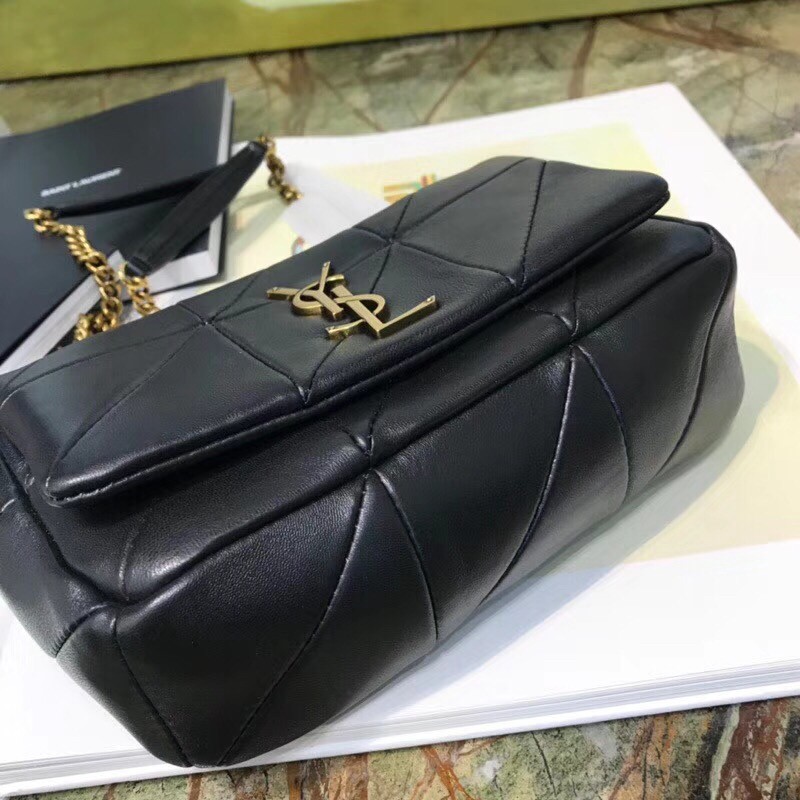 Sa**t Lau*nt small jamie bag in black patchwork lambskin