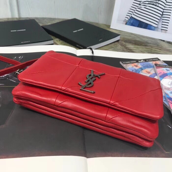 Sa**t Lau*nt jamie chain wallet in red patchwork lambskin