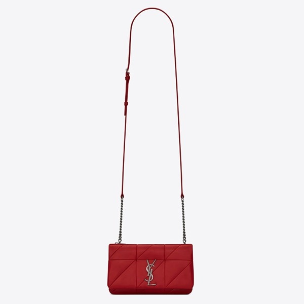 Sa**t Lau*nt jamie chain wallet in red patchwork lambskin