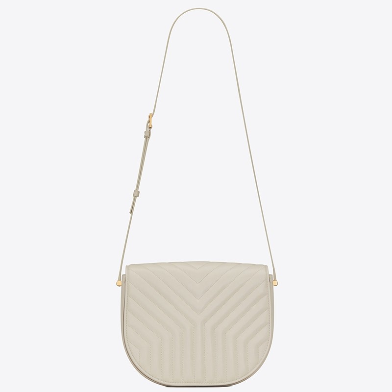 Sa**t Lau*nt joan satchel bag in white quilted leather