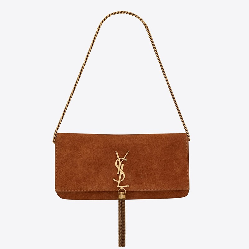 Sa**t Lau*nt kate 99 shoulder bag in brown suede