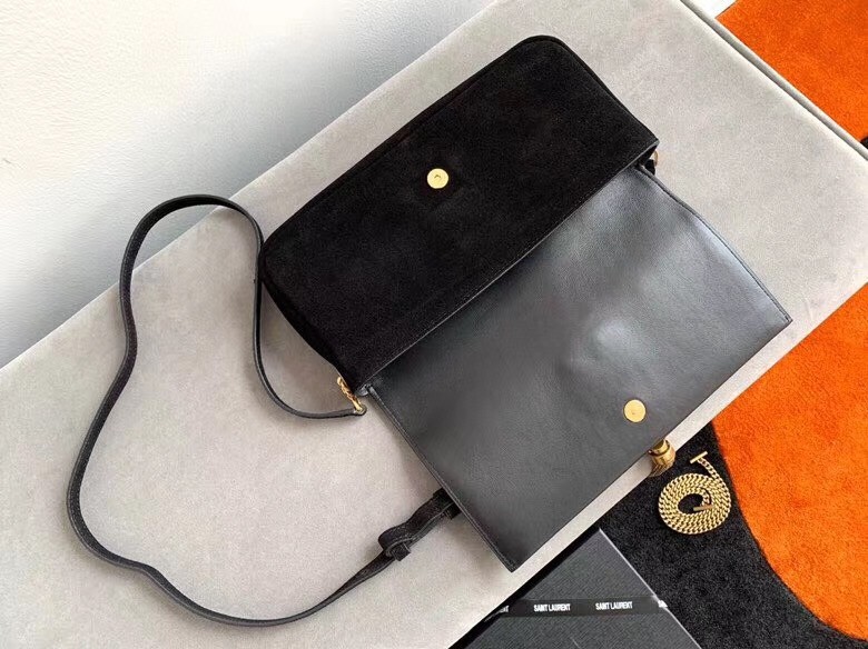 Sa**t Lau*nt kate 99 shoulder bag in black suede