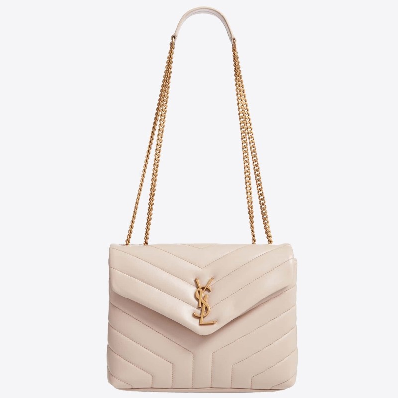 Sa**t Lau*nt loulou small bag in beige matelasse leather