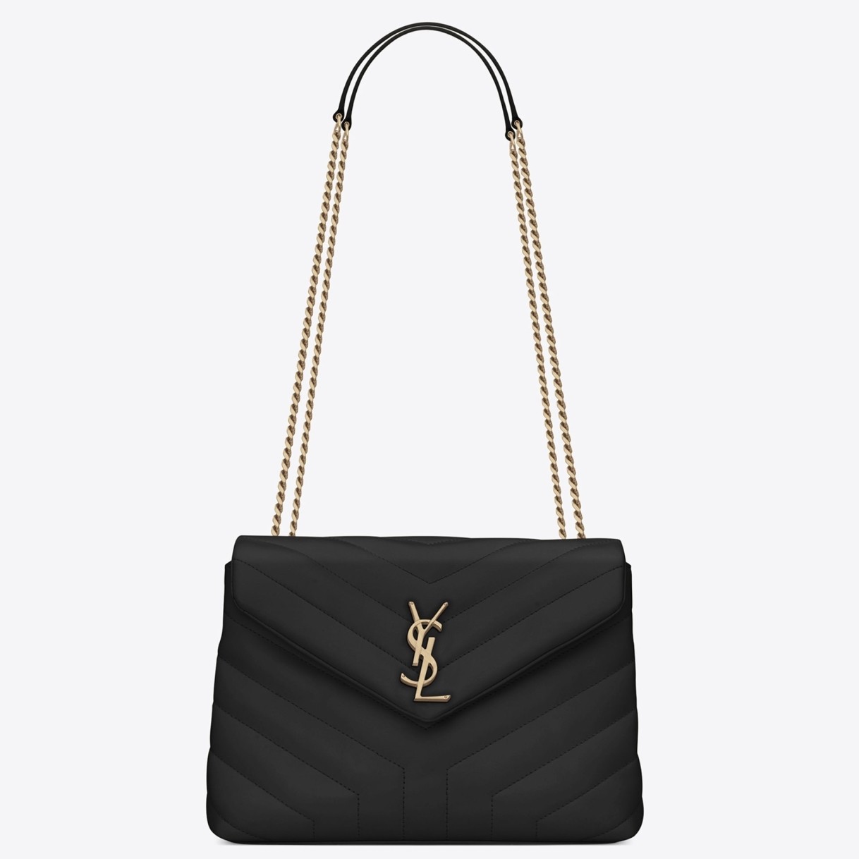 Sa**t Lau*nt loulou small bag in black matelasse leather