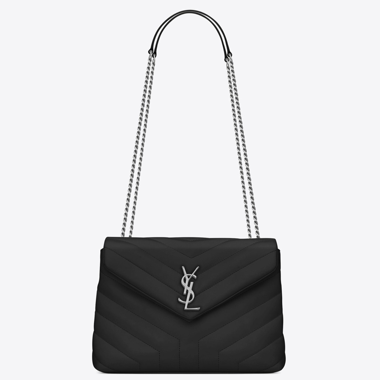 Sa**t Lau*nt loulou small bag in noir matelasse leather