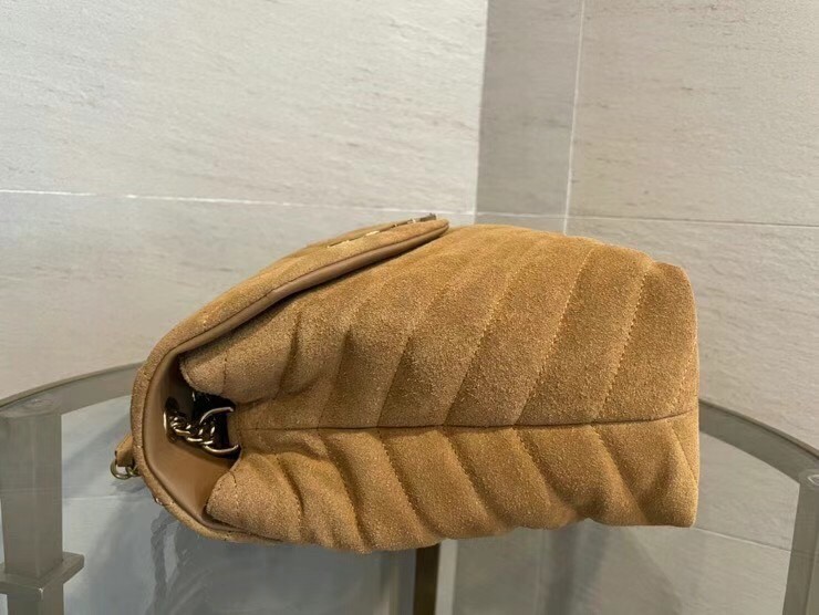 Sa**t Lau*nt loulou medium bag in brown suede leather