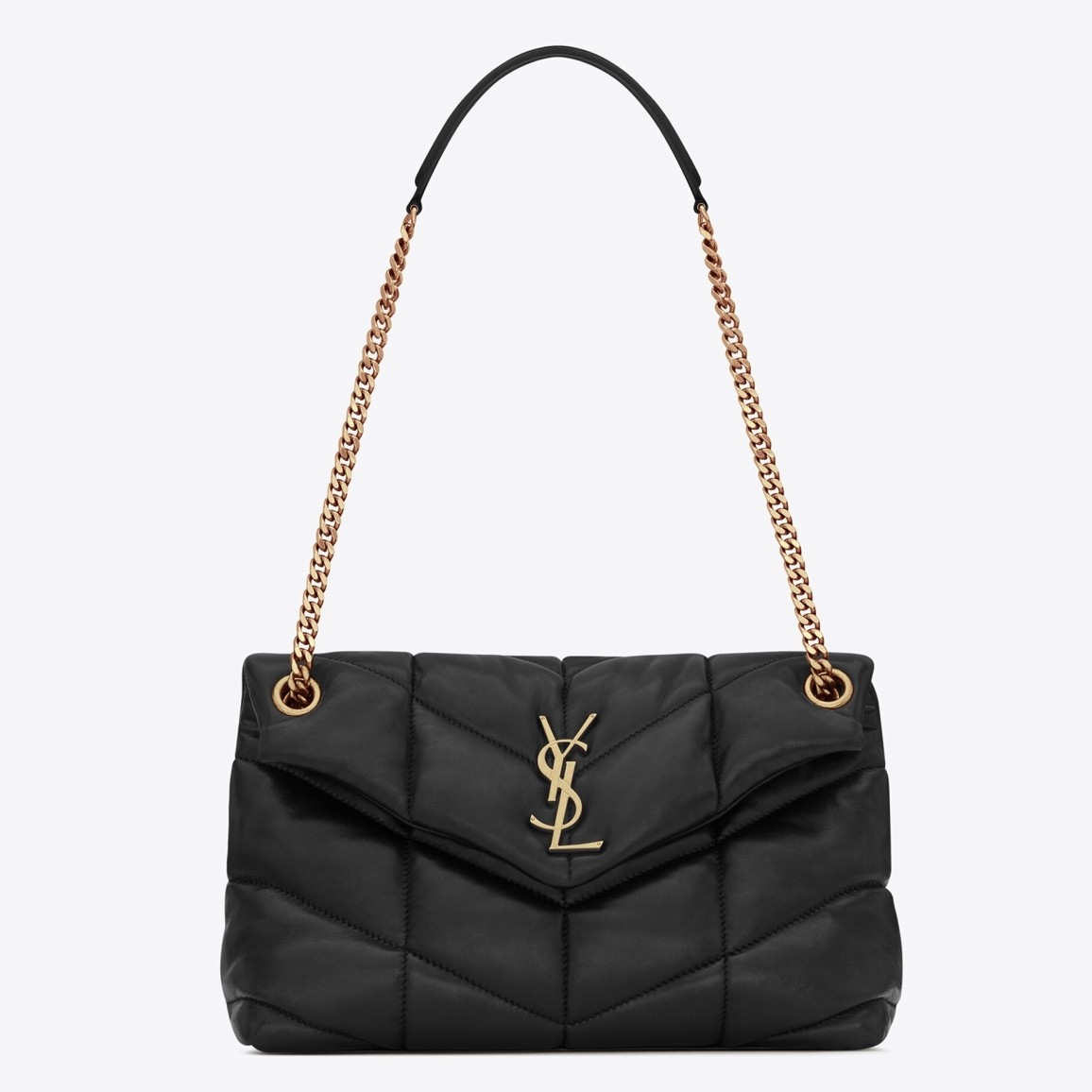 Sa**t Lau*nt loulou small bag in noir matelasse leather