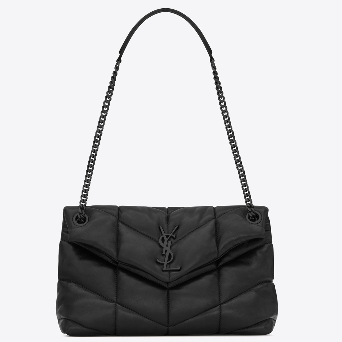 Sa**t Lau*nt so black loulou puffer small bag
